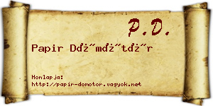 Papir Dömötör névjegykártya